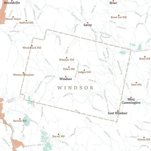 Physical Geography Images Drucke: MA Berkshire Windsor Vector Road Map