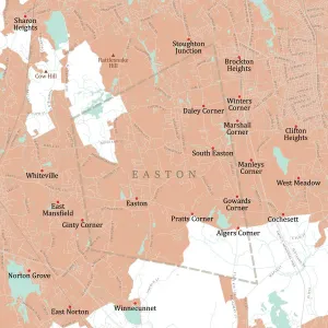 Vector City Maps USA Drucke: MA Bristol Easton Vector Road Map
