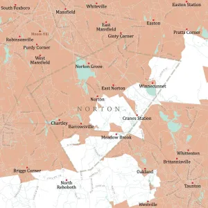 Physical Geography Images Drucke: MA Bristol Norton Vector Road Map