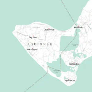 Digital City Maps USA Drucke: MA Dukes Aquinnah Vector Road Map