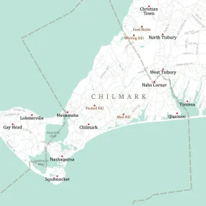 Digital City Maps USA Drucke: MA Dukes Chilmark Vector Road Map