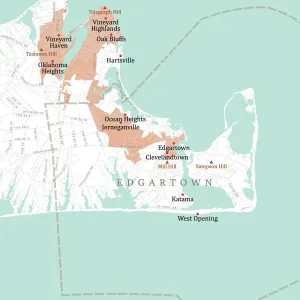 Vector Cartography Design Drucke: MA Dukes Edgartown Vector Road Map