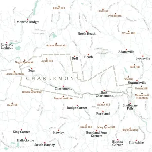 MA Franklin Charlemont Vector Road Map