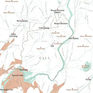 Vector Cartography Design Drucke: MA Franklin Gill Vector Road Map