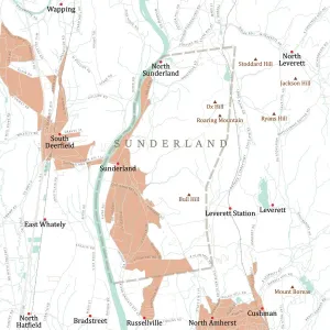 Digitally Generated Cartography Drucke: MA Franklin Sunderland Vector Road Map