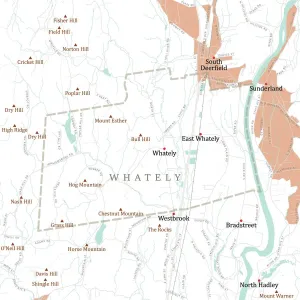 Massachusetts Vector Map Drucke: MA Franklin Whately Vector Road Map
