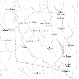 Physical Geography Images Drucke: MA Hampden Chester Vector Road Map