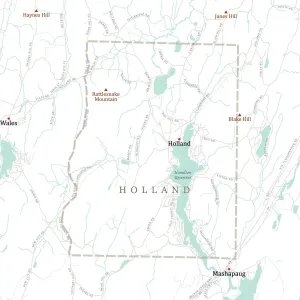Vector City Maps USA Drucke: MA Hampden Holland Vector Road Map