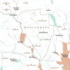 Vector City Maps Design Drucke: MA Hampden Montgomery Vector Road Map