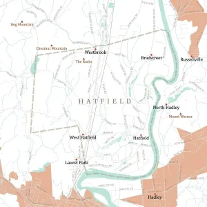Digital Cartography Design Drucke: MA Hampshire Hatfield Vector Road Map