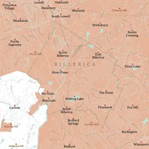 Middlesex-Billerica-Vector-Road-Karte
