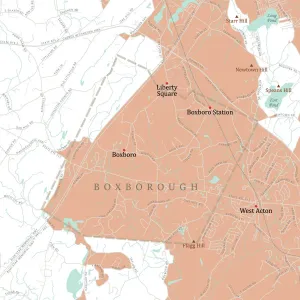 Digital City Maps USA Drucke: MA Middlesex Boxborough Vector Road Map