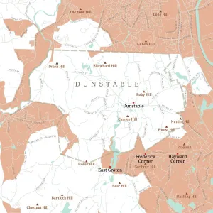 Massachusetts Vector Map Drucke: MA Middlesex Dunstable Vector Road Map
