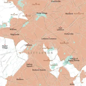 Vector Cartography Design Drucke: MA Middlesex Littleton Vector Road Map