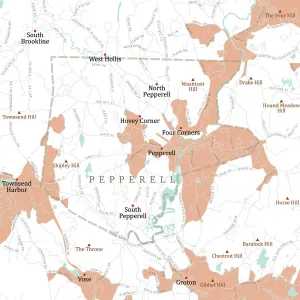 Middlesex Pepperells Vektor-Karte der Route MAP