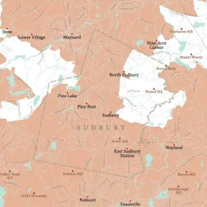 Vector Cartography Design Drucke: MA Middlesex Sudbury Vector Road Map