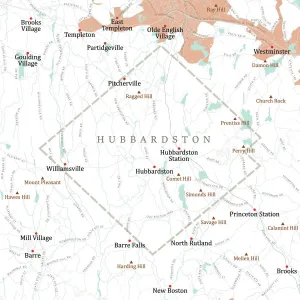 Worcester-Hubbardston-Vector-Road-Karte