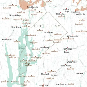 Worcester Petersham Vector Straßenkarte