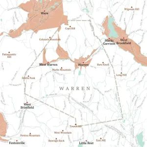 Worcester MA, USA - Karte von Warren und dem Vector Road