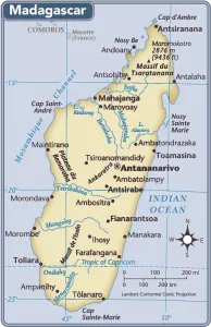 Afrika Drucke: Madagaskar Landkarte