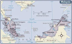 Karte von Malaysia