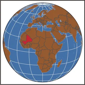 Africa Country Maps Drucke: Mali locator map