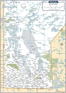 Vector Map Illustration Drucke: Manitoba Provincial Map