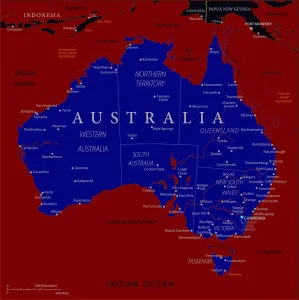 Karte Australiens - Vektor