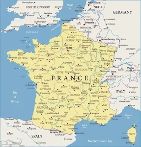 Karte von Frankreich - Vektor