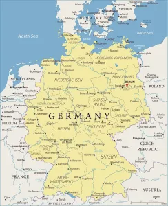 Deutschland Drucke: Karte von Deutschland - Vektor