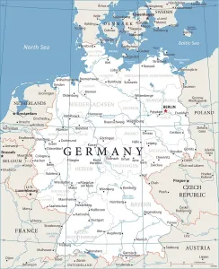 Drucke von Karte Deutschlands - Vektorillustration Deutschland Drucke: Karte von Deutschland - Vektor