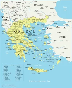 Karte von Griechenland - Vektor