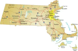 Massachusetts Map Drucke: map of Massachusetts