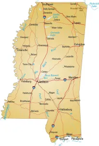 Karte von Mississippi