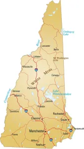 Reference Maps For Travel Drucke: Map of New Hampshire