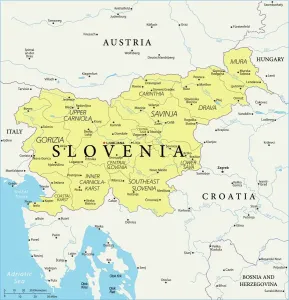 Drucke von Karte von Slowenien - Vektorillustration Slowenien Drucke: Karte von Slowenien - Vektor