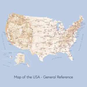 USA Map Drucke: Map of the USA general reference