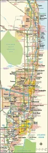 Fine Art Storehouse Maps Drucke: Miami, Florida area