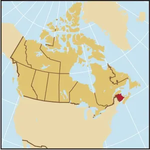 Neues Grenzverlaufsplan der Provinz New Brunswick