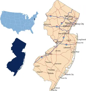 Reference Maps For Design Drucke: New Jersey road map