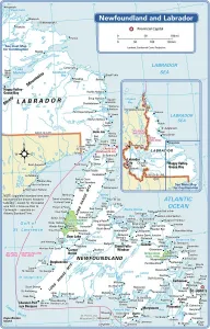 Drucke von Referenzkarten, 103745768 Kanada Drucke: Neufundland und Labradors Provinzialkarte