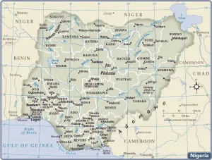 Nigeria Kartenbild des Landes