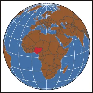 Africa Country Maps Drucke: Nigeria locator map