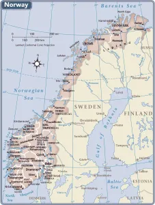 Norwegen Landkarte