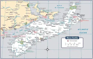 Vector Map Illustration Drucke: Nova Scotia Provincial Map