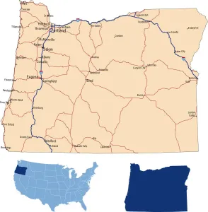 State Road Maps Drucke: Oregon road map