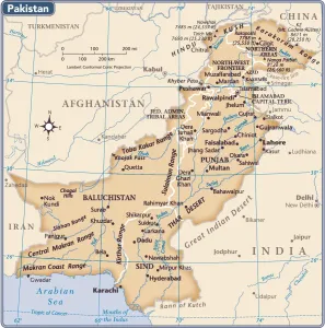 Pakistans Landkarte