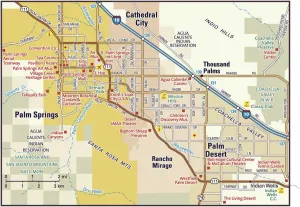 Drucke von 2008 Ausgabe Bilder Datiert 2017 November: Karte der Umgebung von Palm Springs