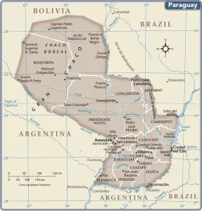 Paraguay Drucke: Landkarte von Paraguay