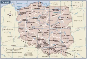 Drucke von 2011er Ausgabe Polen Drucke: Bild der Polen-Länderkarte
